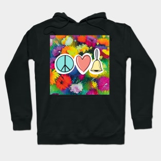 Peace Love Handbells Flower Pattern 2 Hoodie